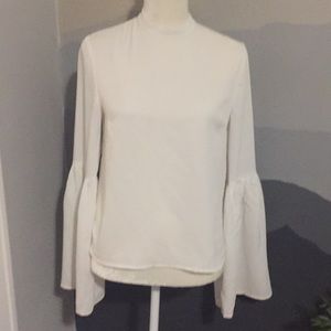 Shein white flare sleeve blouse size S